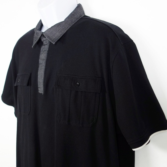 Sean John Black Gray Polo Shirt Men's 3XL Hip Hop - Picture 3 of 8